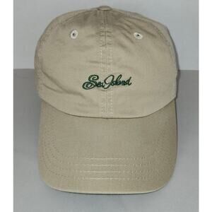 Sea Island Resort & Golf Club Hat Khaki Green Embroidery, One Size Adjustable